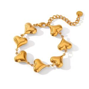 Gold Heart Charm Bracelet
